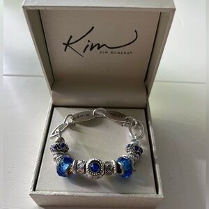 New love and trust, blue/ silver bracelet bracelet inbox by Kim Rogers with tags